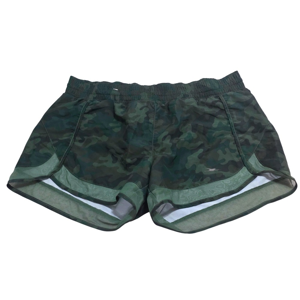 Crane Womens Green Camouflage Mesh Trim Running Shorts‎ Large 700817